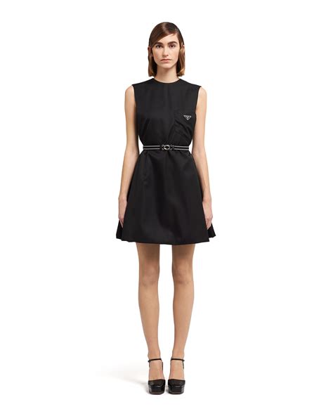 prada black nylon dress|Prada nylon a line dress.